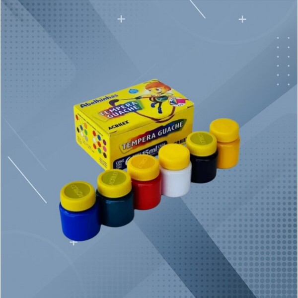 TINTA GUACHE  6 CORES 15ML (ACRILEX)