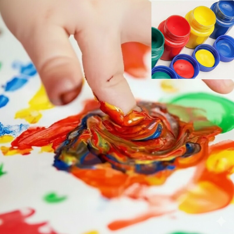 CAIXA DE PINTURA A DEDO 6 CORES 15ML