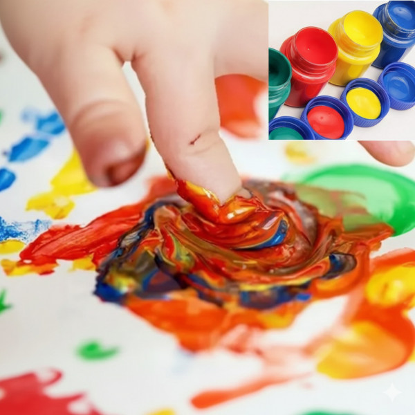 CAIXA DE PINTURA A DEDO 6 CORES 15ML