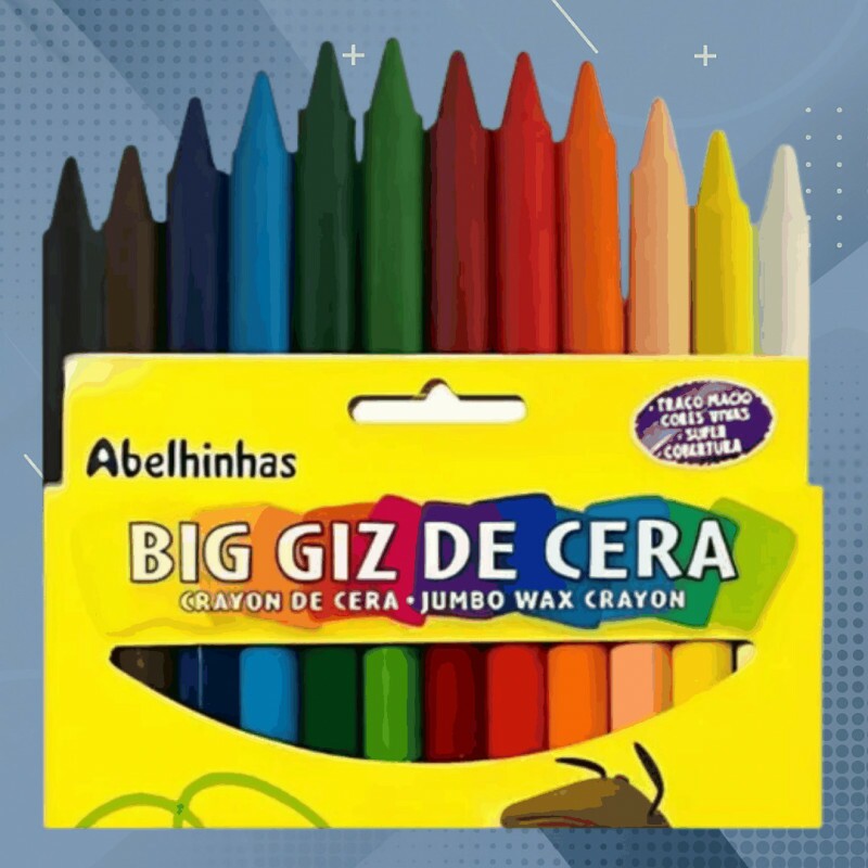 CAIXA DE GIZÃO DE CERA (ACRILEX) C/12 CORES - 112 GRAMAS	