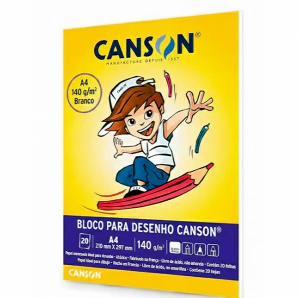 BLOCO DE DESENHO CANSON A4 BRANCO 140G COM 20 FOLHAS BLOCO DE DESENHO CANSON A4 BRANCO 140G COM 20 FOLHAS
