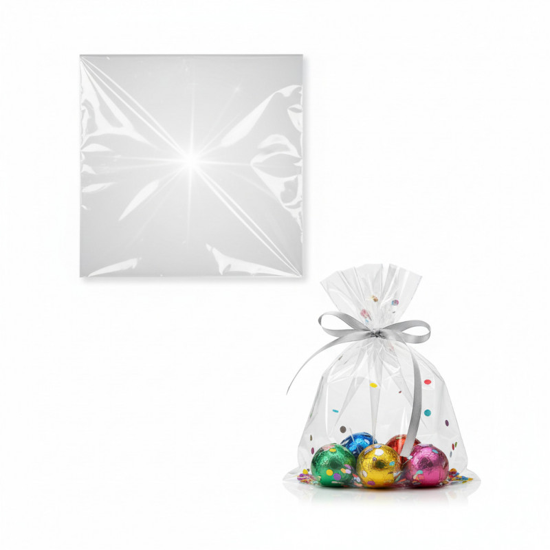 Saco de Presente Transparente Tamanho Médio